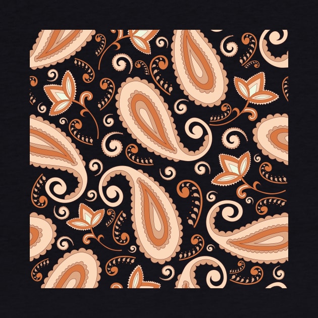 Orange Paisley Pattern by novaya